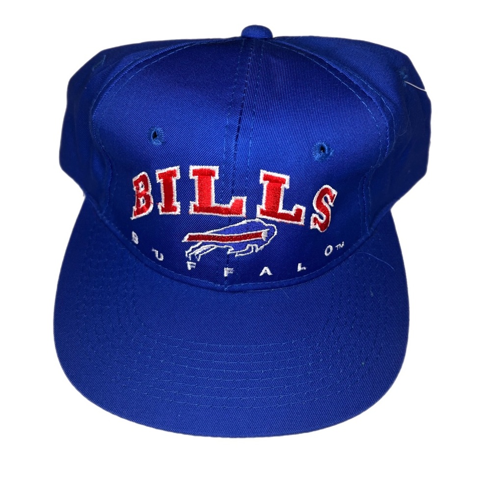 Vintage Buffalo Bills NFL Snapback Hat Blue Red Logo Drew Pearson